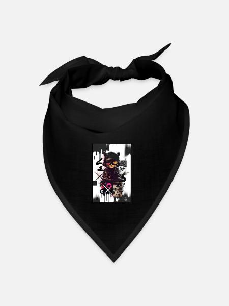 Cat by ART8NS - Art ON Streetwear - Bandana Dreieckstuch - Schwarz