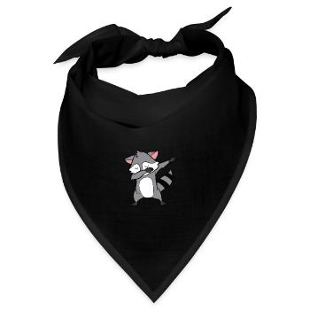 Waschbär - Dab, dabbing, dabben, tanzen - Bandana Dreieckstuch - Schwarz - Vorne
