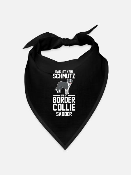 Hund Border Collie - Bandana Dreieckstuch - Schwarz
