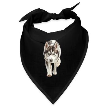Sibirischer Husky - Bandana Dreieckstuch - Schwarz - Vorne