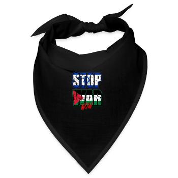 Stop War Now - Bandana Dreieckstuch - Schwarz - Vorne