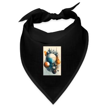 Abstrakte Stadt der Kugeln und Strukturen - Bandana Dreieckstuch - Schwarz - Vorne