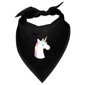 Cute Unicorn Pocket - Bandana Dreieckstuch - Schwarz - Vorne