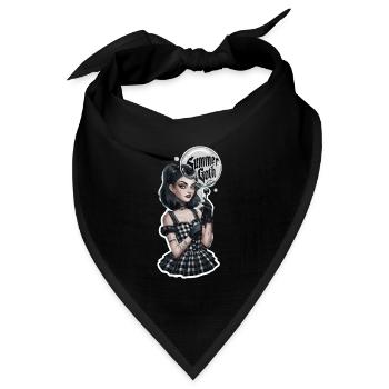Summer Goth für Gothik Fans - Bandana Dreieckstuch - Schwarz - Vorne