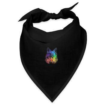 rainbow dog - Bandana Dreieckstuch - Schwarz - Vorne