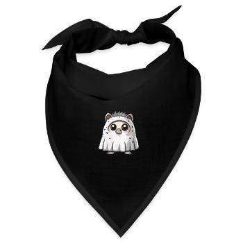 Igel Halloween Lustig Geist - Bandana Dreieckstuch - Schwarz - Vorne