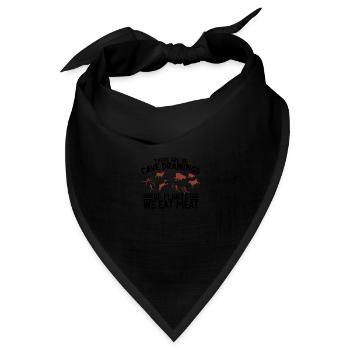 Meat Lover Cave Drawings Funny BBQ - Bandana Dreieckstuch - Schwarz - Vorne