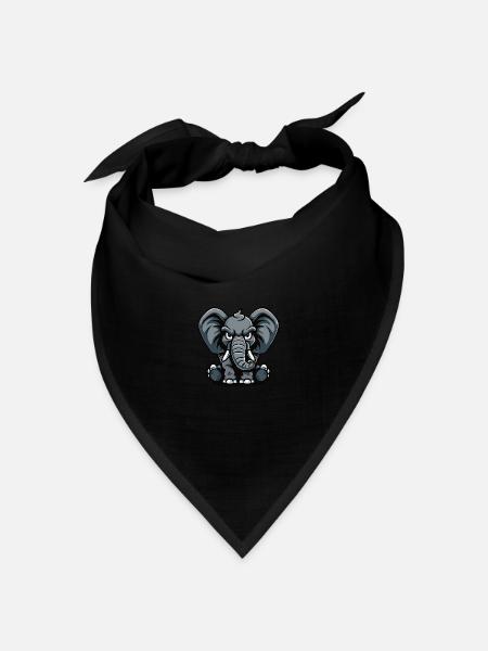 Elefant Comic - Bandana Dreieckstuch - Schwarz