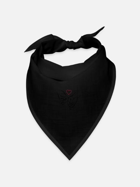 haende halten liebe herz - Bandana Dreieckstuch - Schwarz