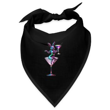 Cosmo Rabbit - Bandana Dreieckstuch - Schwarz - Vorne