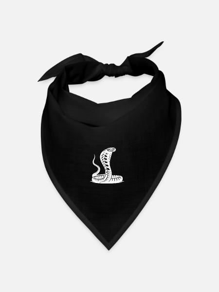 Schlange Cobra Nackenschild Drohhaltung Design - Bandana Dreieckstuch - Schwarz