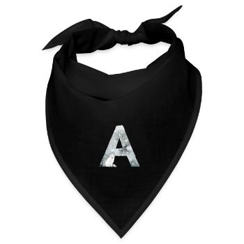 A – dekoratives Schriftzeichen – Winter - Bandana Dreieckstuch - Schwarz - Vorne