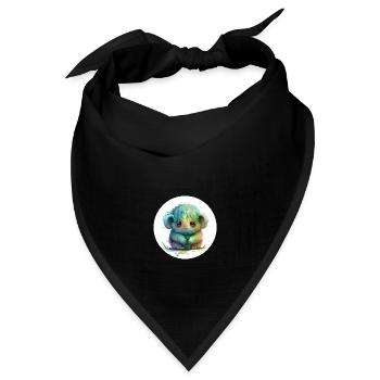 Tier Affe fantasy und niedlich - Bandana Dreieckstuch - Schwarz - Vorne
