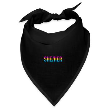 She Her Pronomen Pan Pride Month LGBT Pansexuell - Bandana Dreieckstuch - Schwarz - Vorne