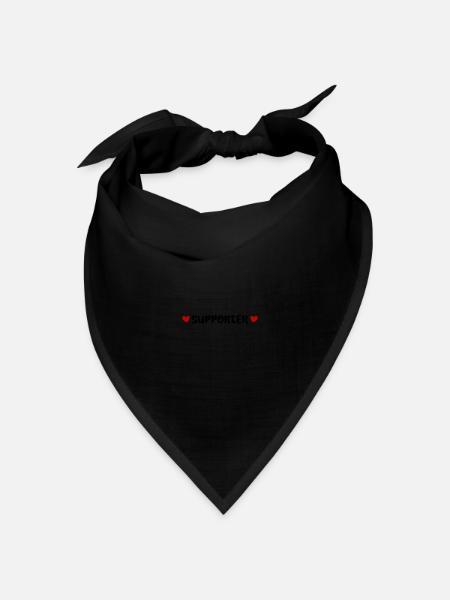 Supporter Herz - Bandana Dreieckstuch - Schwarz