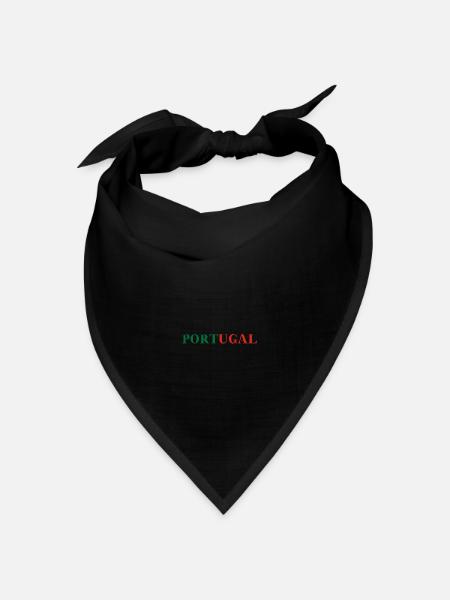 PORTUGAL Geschenkidee portugiesische Flagge Fahne - Bandana Dreieckstuch - Schwarz