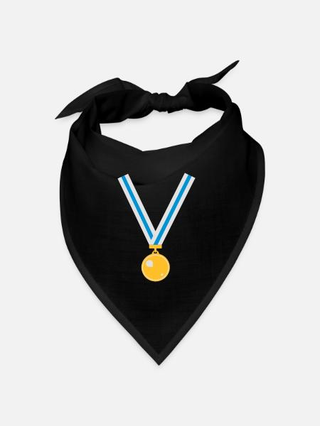 gold_medaille_fi_3_clr - Bandana Dreieckstuch - Schwarz