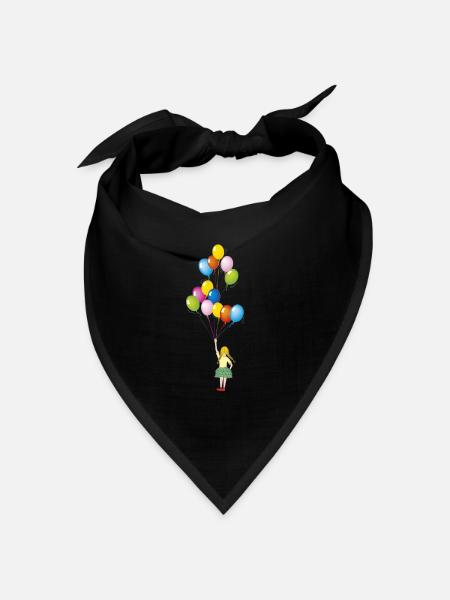 kleines Mädchen Luftballons - Bandana Dreieckstuch - Schwarz