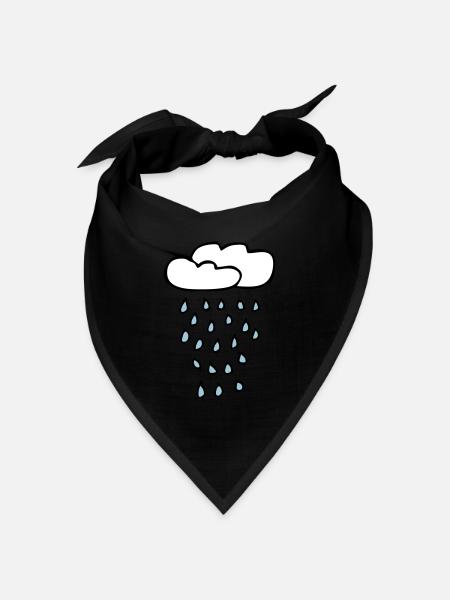 Wolke Regen - Bandana Dreieckstuch - Schwarz