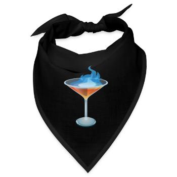 Sambuca im Glas für Cocktail brennen - Bandana Dreieckstuch - Schwarz - Vorne
