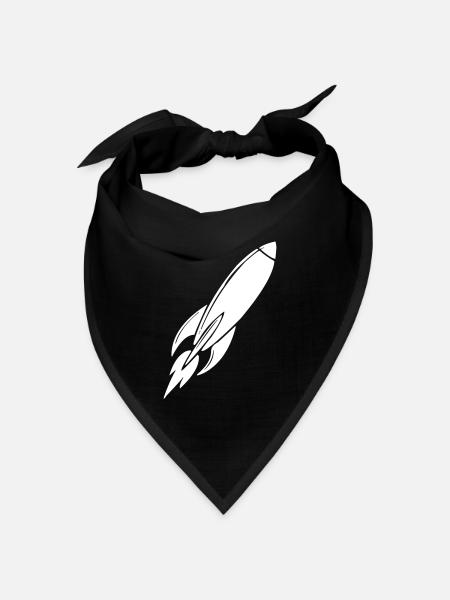 Rakete - Bandana Dreieckstuch - Schwarz