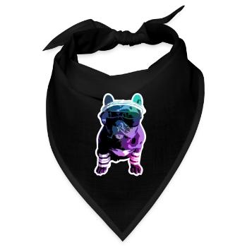 Hipster-Dogge - Bandana Dreieckstuch - Schwarz - Vorne