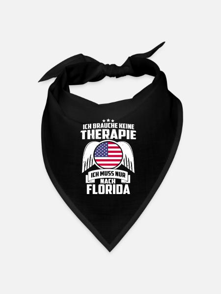 FLORIDA - KEINE THERAPIE - SPRUCH - GESCHENK - Bandana Dreieckstuch - Schwarz