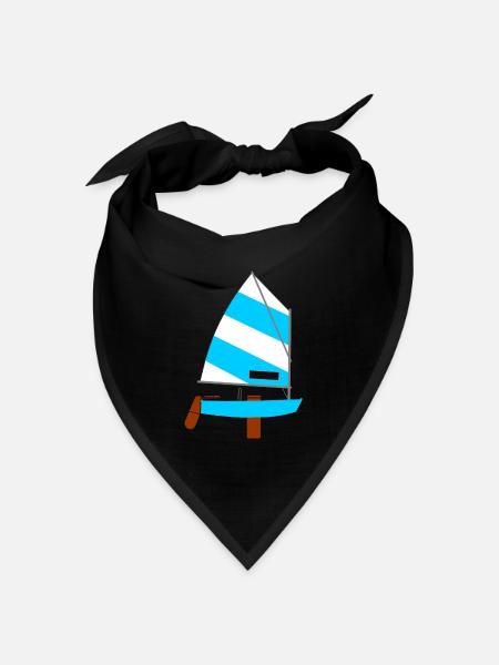 Segelschiff - Bandana Dreieckstuch - Schwarz