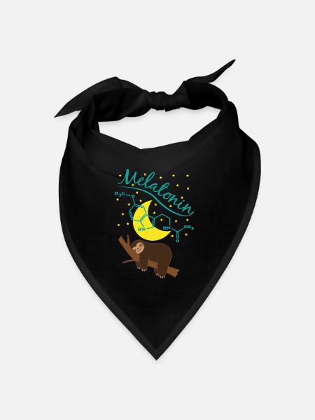 Süßes schlafendes Faultier mit Melatonin Formel - Bandana Dreieckstuch - Schwarz
