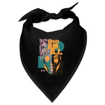 KUNST: Who Am I T-Shirt - Bandana Dreieckstuch - Schwarz - Vorne