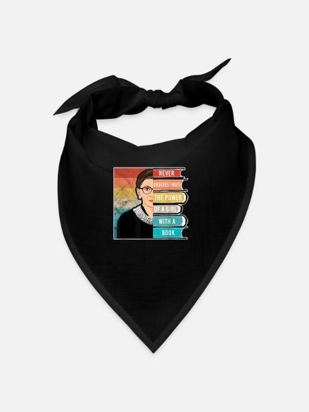 Never Underestimate The Power of A Girl With Book - Bandana Dreieckstuch - Schwarz