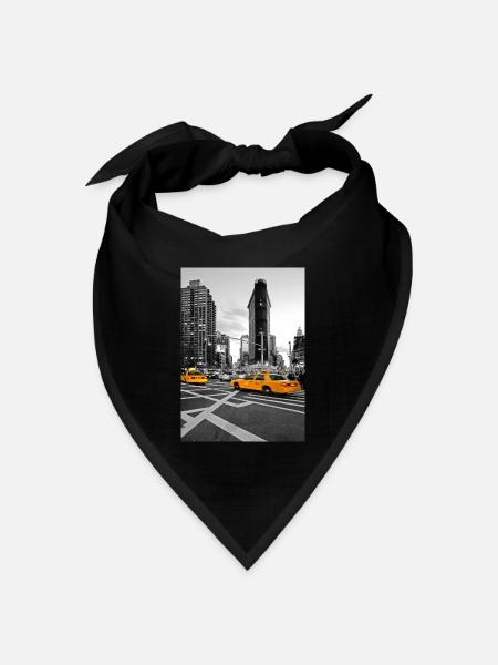 NYC Yellow Cabs Flat Iron Building - Bandana Dreieckstuch - Schwarz