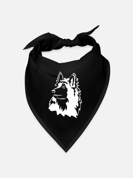 Tervueren Kopf "Black Edition" - Bandana Dreieckstuch - Schwarz