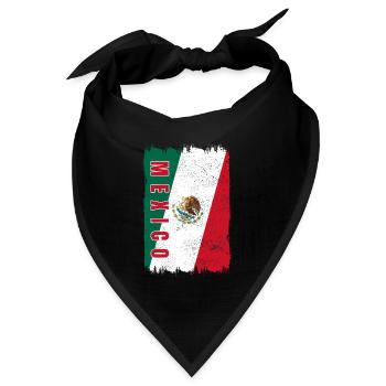 Mexiko Flagge - Bandana Dreieckstuch - Schwarz - Vorne