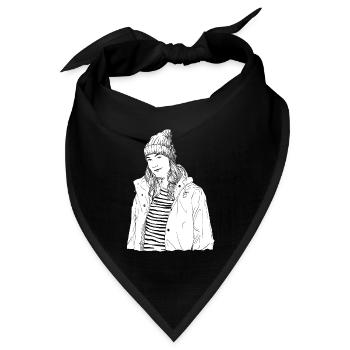 Nordsee Frau Nerd Typisch Geschenkidee - Bandana Dreieckstuch - Schwarz - Vorne