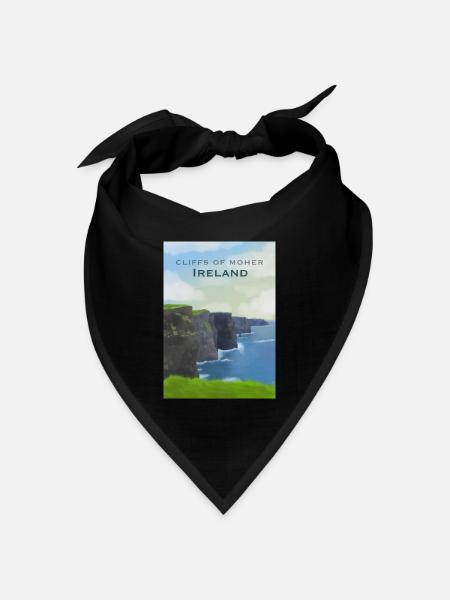 Klippen von Moher - Bandana Dreieckstuch - Schwarz