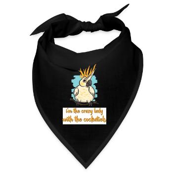 Nymphensittich Liebhaber | Haustier Vogel Geschenk - Bandana Dreieckstuch - Schwarz - Vorne
