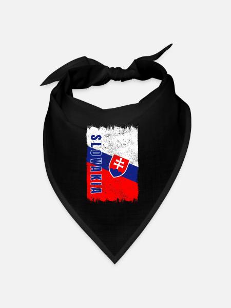 Slowakei Vintage Flagge - Bandana Dreieckstuch - Schwarz