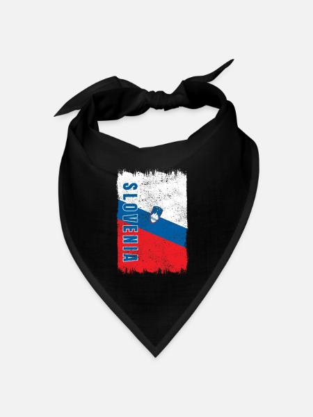 Slowenien Vintage Flagge - Bandana Dreieckstuch - Schwarz