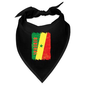 Senegal Flagge - Bandana Dreieckstuch - Schwarz - Vorne