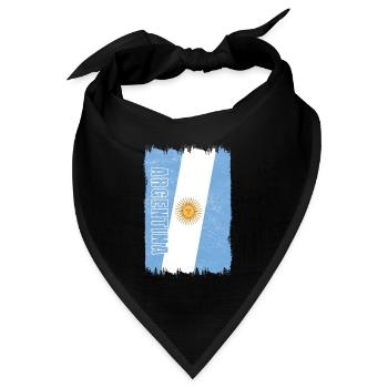 Argentinien Flagge - Bandana Dreieckstuch - Schwarz - Vorne