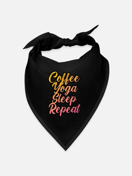 Kaffee-Yoga-Schlafwiederholung - Bandana Dreieckstuch - Schwarz