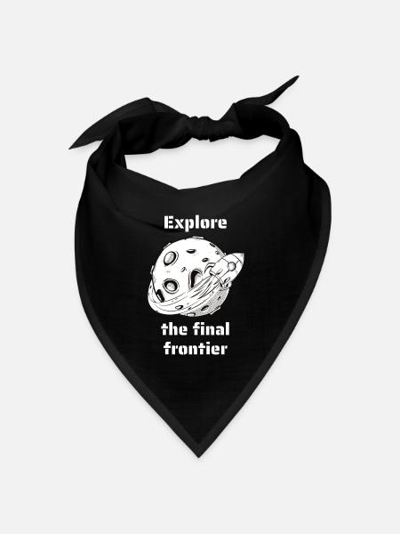 Explore The Final Frontier Retro Outer Space - Bandana Dreieckstuch - Schwarz