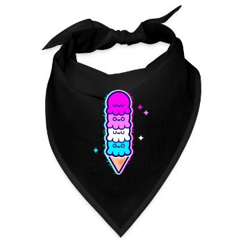 UwU | Kraken-Eis mit Glitzer in Femboy-Flagge - Bandana Dreieckstuch - Schwarz - Vorne