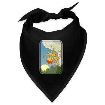 Oktopus-Kletterer - Bandana Dreieckstuch - Schwarz - Vorne
