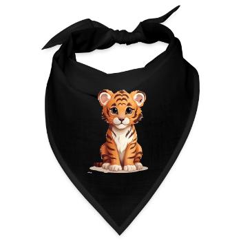 Cute Tiger Baby - Bandana Dreieckstuch - Schwarz - Vorne