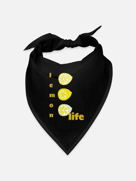 lemon life - Bandana Dreieckstuch - Schwarz