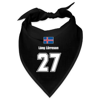 Island Trikot Nr.27 - Bandana Dreieckstuch - Schwarz - Vorne