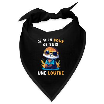 Je M'en Fous Je Suis Une Loutre Cadeau - Bandana Dreieckstuch - Schwarz - Vorne