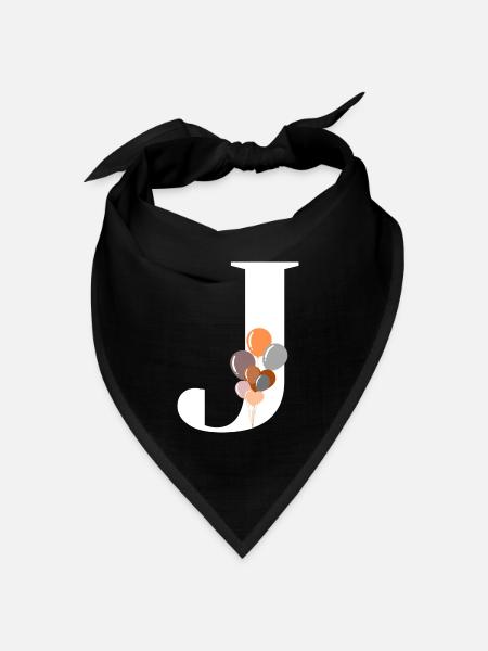 Buchstabe j Geburtstagsballon - Bandana Dreieckstuch - Schwarz